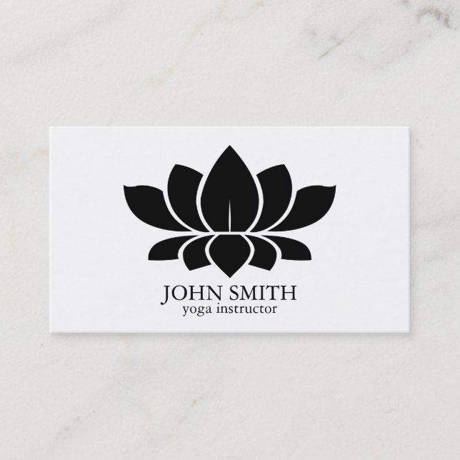Moderner Minimalistischer Lotus Yoga Instructor Visitenkarte (Vorderseite)