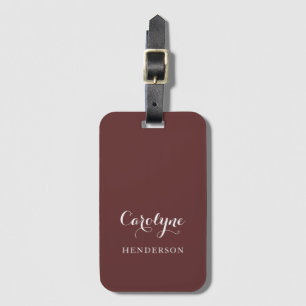 Moderner Minimalistischer Maroon Gepäckanhänger