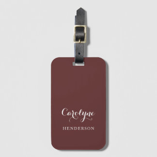 Moderner Minimalistischer Maroon Gepäckanhänger