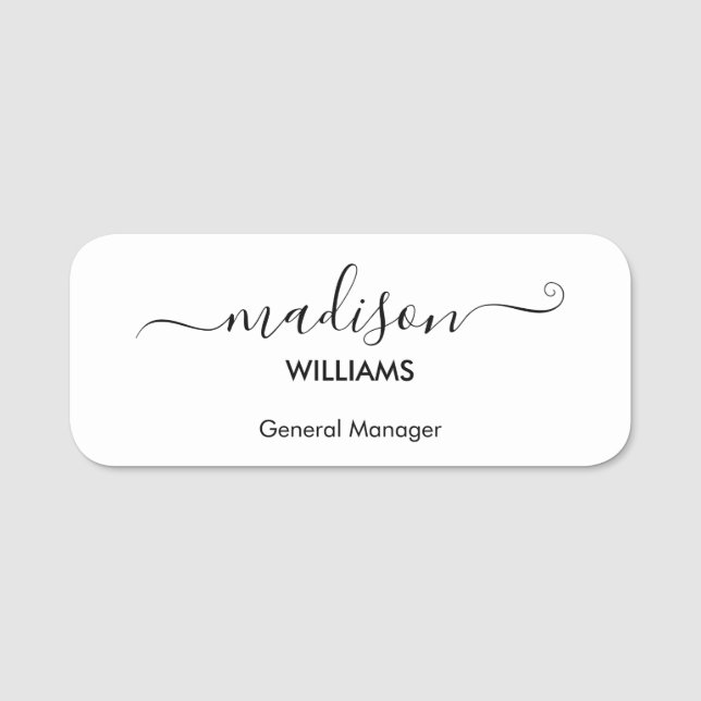 Moderner Minimalistischer Mitarbeiter Namensschild (Vorderseite)