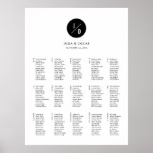 Moderner Minimalistischer Mongram-Hochzeitplan