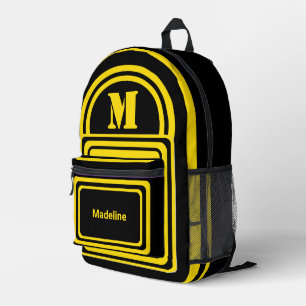 Moderner Minimalistischer Monogramm-Anfangsname Bedruckter Rucksack