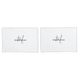 Moderner Minimalistischer Name für Monogram Kissenbezug