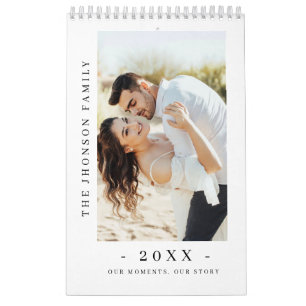 Moderner minimalistischer Neuer Paarfoto-Kalender Kalender