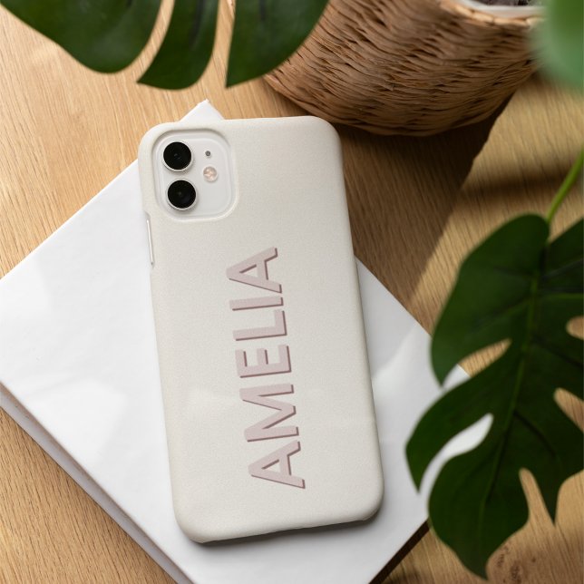 Moderner Minimalistischer neutraler Personalisiert iPhone 16 Hülle (Von Creator hochgeladen)
