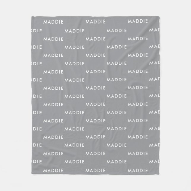 Moderner minimalistischer Personalisierter Graunam Fleecedecke (Vorderseite)