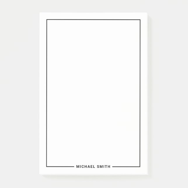 Moderner Minimalistischer personalisierter Name Post-it Klebezettel (Vorderseite)