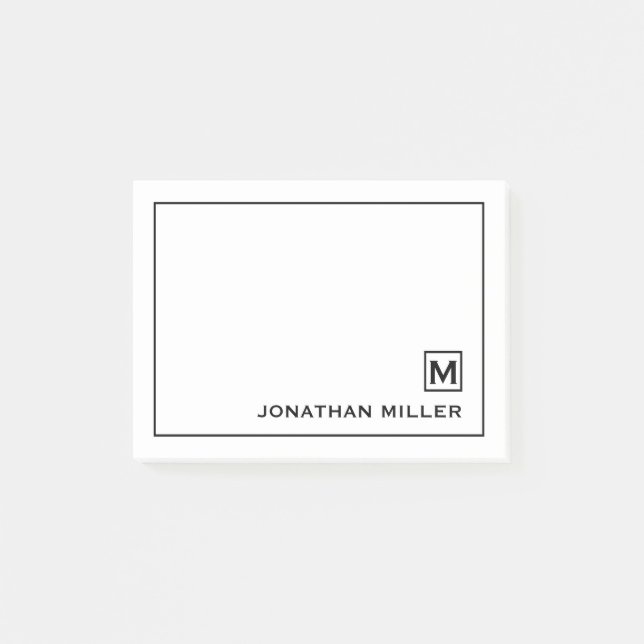 Moderner Minimalistischer Personalisierter Name Post-it Klebezettel (Vorderseite)
