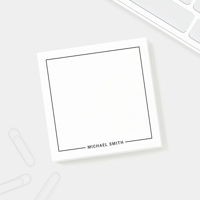 Moderner Minimalistischer Personalisierter Name Post-it Klebezettel (Von Creator hochgeladen)