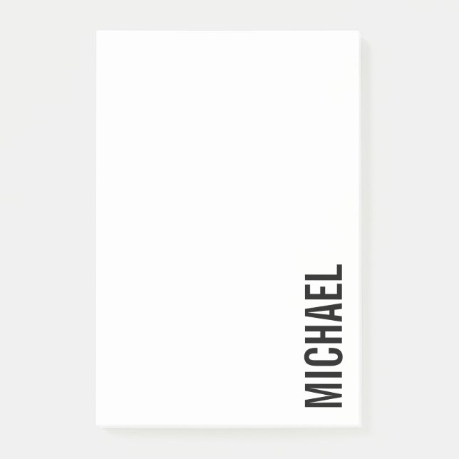 Moderner Minimalistischer Personalisierter Name Post-it Klebezettel (Vorderseite)