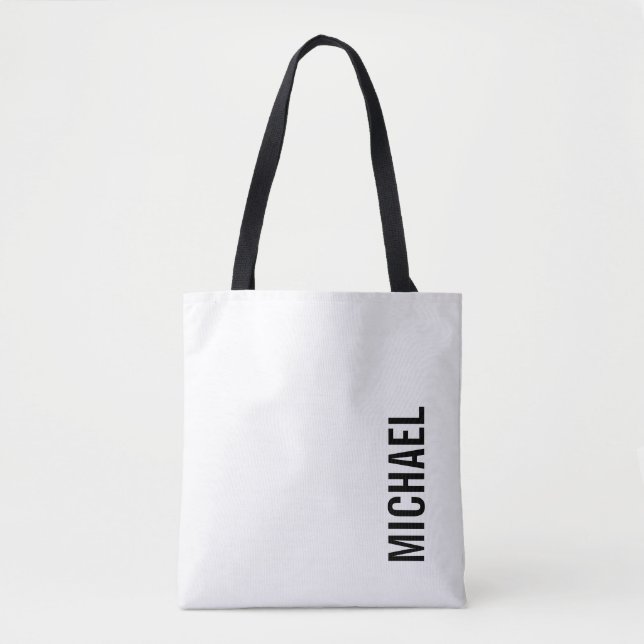 Moderner Minimalistischer Personalisierter Name Tasche (Vorderseite)