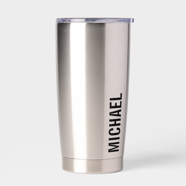 Moderner Minimalistischer Personalisierter Name Thermobecher (Links)