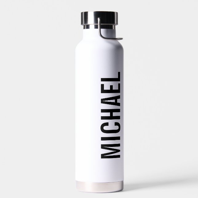 Moderner Minimalistischer Personalisierter Name Trinkflasche (Links)