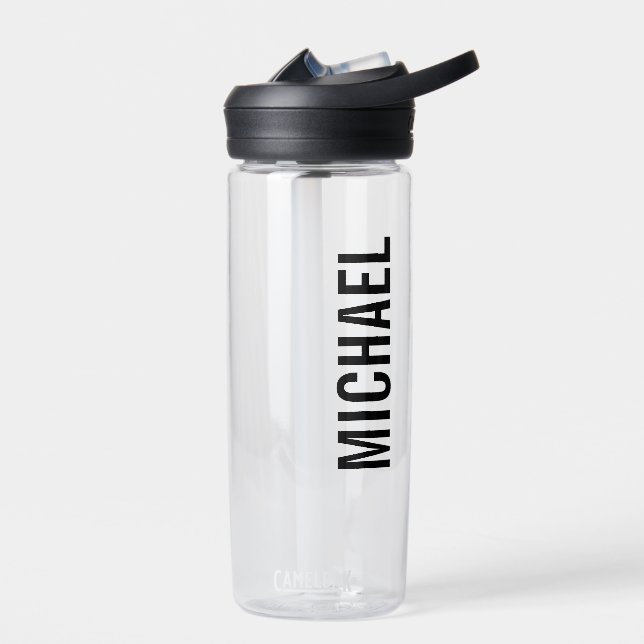 Moderner Minimalistischer Personalisierter Name Trinkflasche (Links)