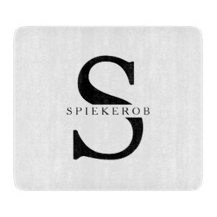 Moderner Minimalistischer Personalisierter Schwarz Schneidebrett