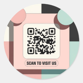 Moderner Minimalistischer QR-Code-Aufkleber für Un Runder Aufkleber