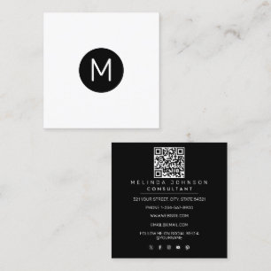 Moderner Minimalistischer QR-Code Beruflich Quadratische Visitenkarte
