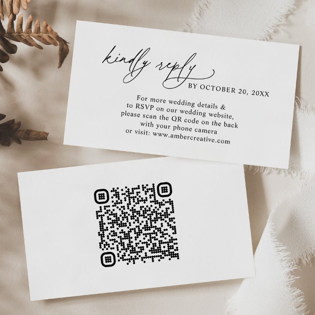 Moderner Minimalistischer QR-Code für Hochzeiten R Visitenkarte (Von Creator hochgeladen)