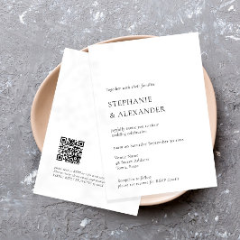 Moderner Minimalistischer QR-Code für Hochzeitsemp Einladung
