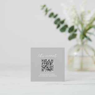 Moderner Minimalistischer QR-Code für Schiefer Gra Quadratische Visitenkarte