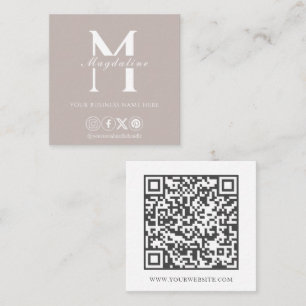 Moderner Minimalistischer QR-Code für soziale Medi Quadratische Visitenkarte
