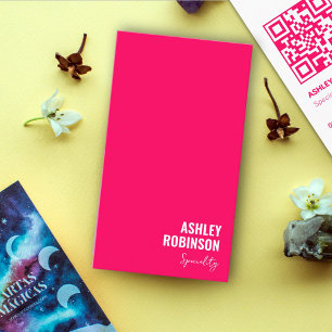 Moderner Minimalistischer QR-Code heiß rosa berufl Visitenkarte
