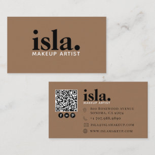 Moderner minimalistischer QR-Code-Makeup-Artist Visitenkarte