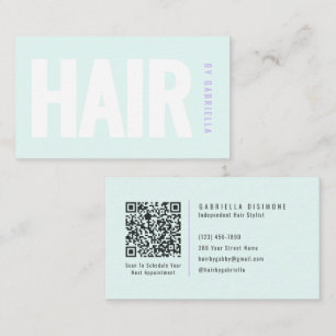 Moderner minimalistischer QR-Code Mintgrüner Frise Visitenkarte