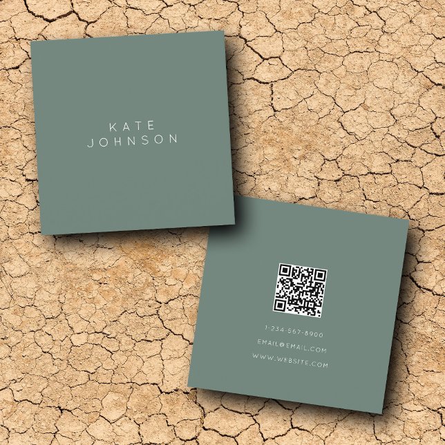 Moderner Minimalistischer QR-Code Quadratische Visitenkarte (Von Creator hochgeladen)