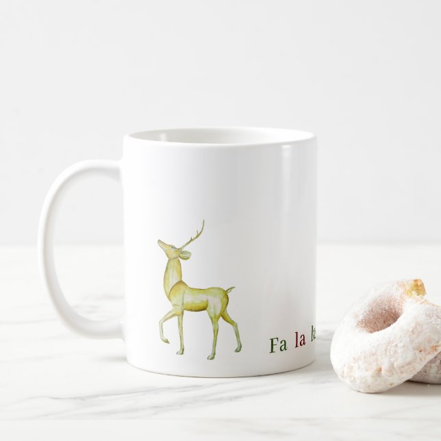 Moderner Minimalistischer Rentier Kaffeetasse (Mit Donut)