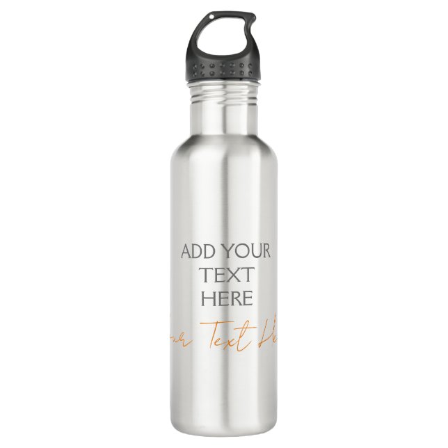 Moderner Minimalistischer Schlichter Personalisier Edelstahlflasche (Vorderseite)