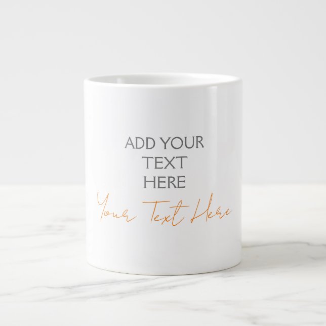 Moderner Minimalistischer Schlichter Personalisier Jumbo-Tasse (Vorderseite)