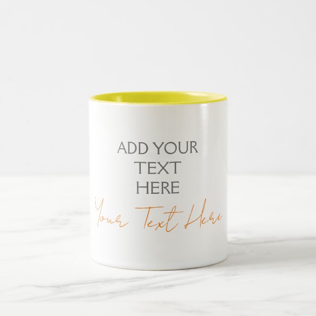Moderner Minimalistischer Schlichter Personalisier Zweifarbige Tasse (Mittel)