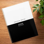 Moderner Minimalistischer Schwarz-Weiß-Planer Planer<br><div class="desc">Moderner Minimalistischer Schwarz-Weiß-Planer</div>