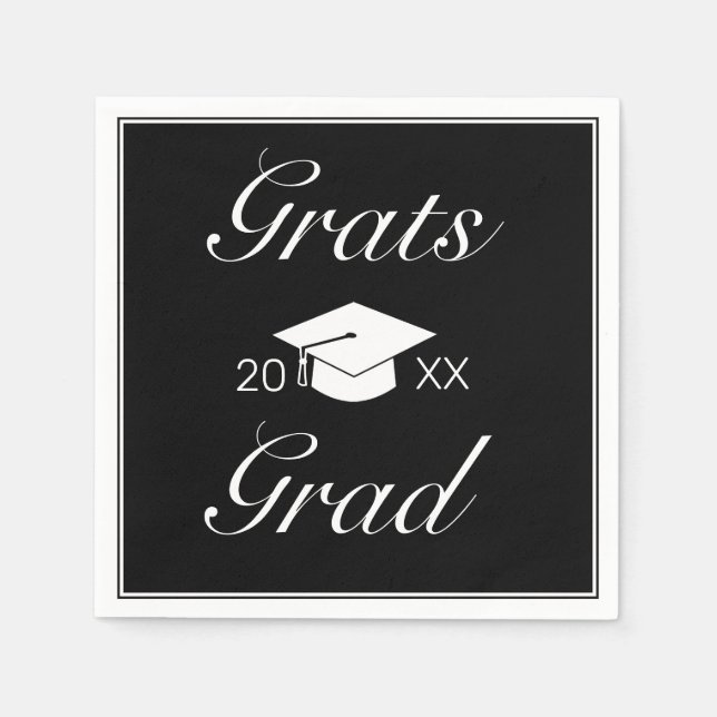 Moderner Minimalistischer Schwarz-weißer Gras Absc Serviette (Vorderseite)