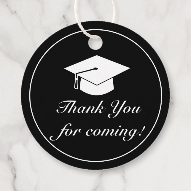 Moderner Minimalistischer Schwarzer Abschluss Viel Geschenkanhänger (Rückseite)