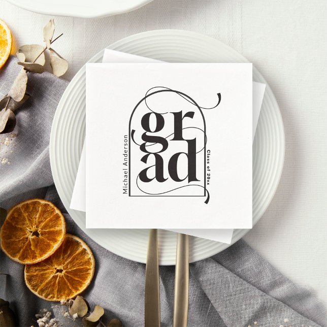 Moderner Minimalistischer Schwarzer Bogen, feiner  Serviette (Von Creator hochgeladen)