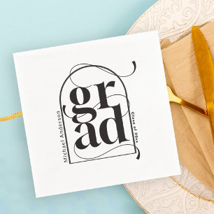 Moderner Minimalistischer Schwarzer Bogen, feiner  Serviette