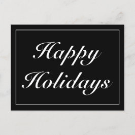 Moderner Minimalistischer Schwarzer Happy Holidays Ankündigungspostkarte