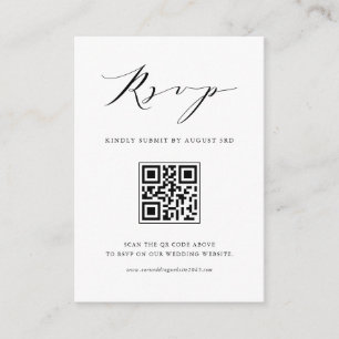 Moderner Minimalistischer Script-Black QR-Code UAW Begleitkarte