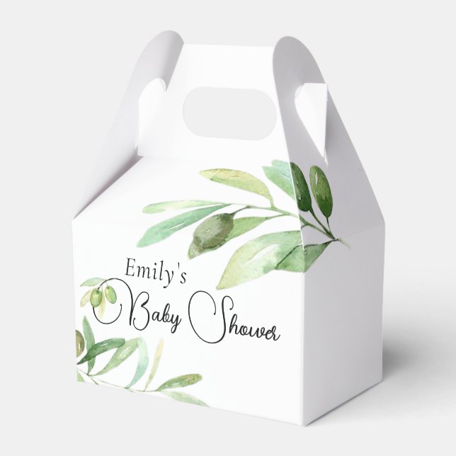 Moderner, minimalistischer Sektor mit Baby-Dusche Geschenkschachtel (Vorderseite)