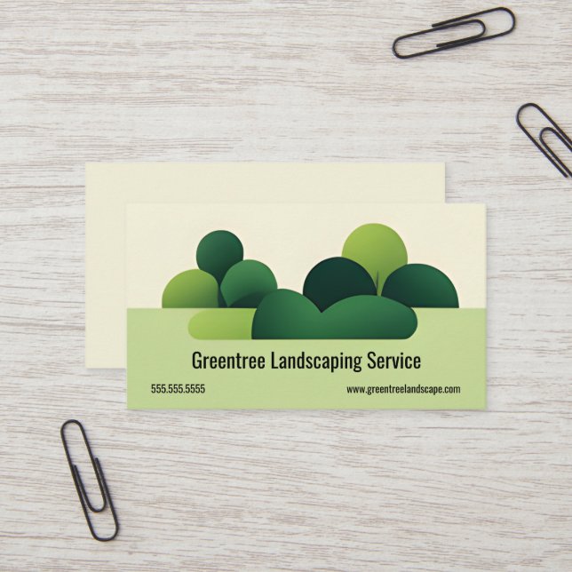 Moderner Minimalistischer Shrubs Landscaping Servi Visitenkarte (Vorderseite/Rückseite Beispiel)