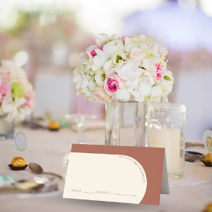 Moderner Minimalistischer Terracotta Arch Wedding  Platzkarte