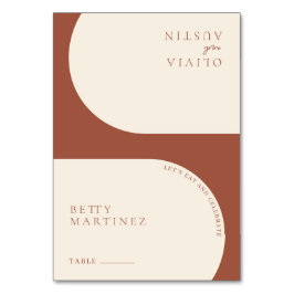 Moderner Minimalistischer Terracotta Arch Wedding Tischnummer