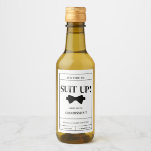 Moderner Minimalistischer Trauzeuge Fragend Vorsch Weinetikett