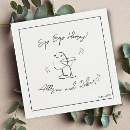 Moderner Minimalistischer trendiger Cocktail Sip H Serviette