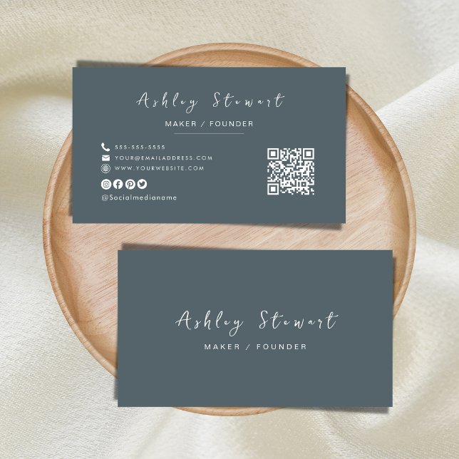 Moderner Minimalistischer Trendy Navy Beruflicher  Visitenkarte (Von Creator hochgeladen)