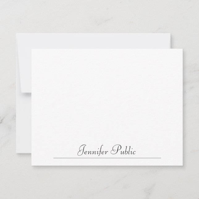 Moderner Minimalistischer Typografie Handschrift N Mitteilungskarte (Vorderseite)