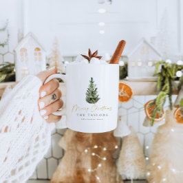 Moderner Minimalistischer Weihnachtsbaum Frohe Wei Kaffeetasse