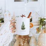 Moderner Minimalistischer Weihnachtsbaum Personali Kaffeetasse<br><div class="desc">Dies ist eine moderne minimalistische Tasse Vorlage mit einem schönen immergrünen Aquarell und einem eleganten kalligraphischen Schriftart . Die Farbe des Weihnachtsbaumes ist nicht bearbeitbar, und der Wortlaut im Schriftart der Goldkalligraphie ist nicht editierbar (aber die Farbe kann geändert werden!) // Für passende Artikel, besuchen Sie bitte die "ARDEN" Kollektion...</div>